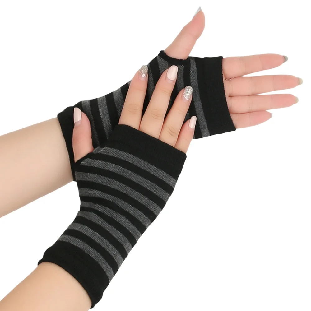 Neue Halbfinger-Sport-Handschuhe mit offenen Fingern, gestrickt, kurz, für Herren und Damen, Herbst/Winter, dünne DIY-Armabdeckung – Detail 30