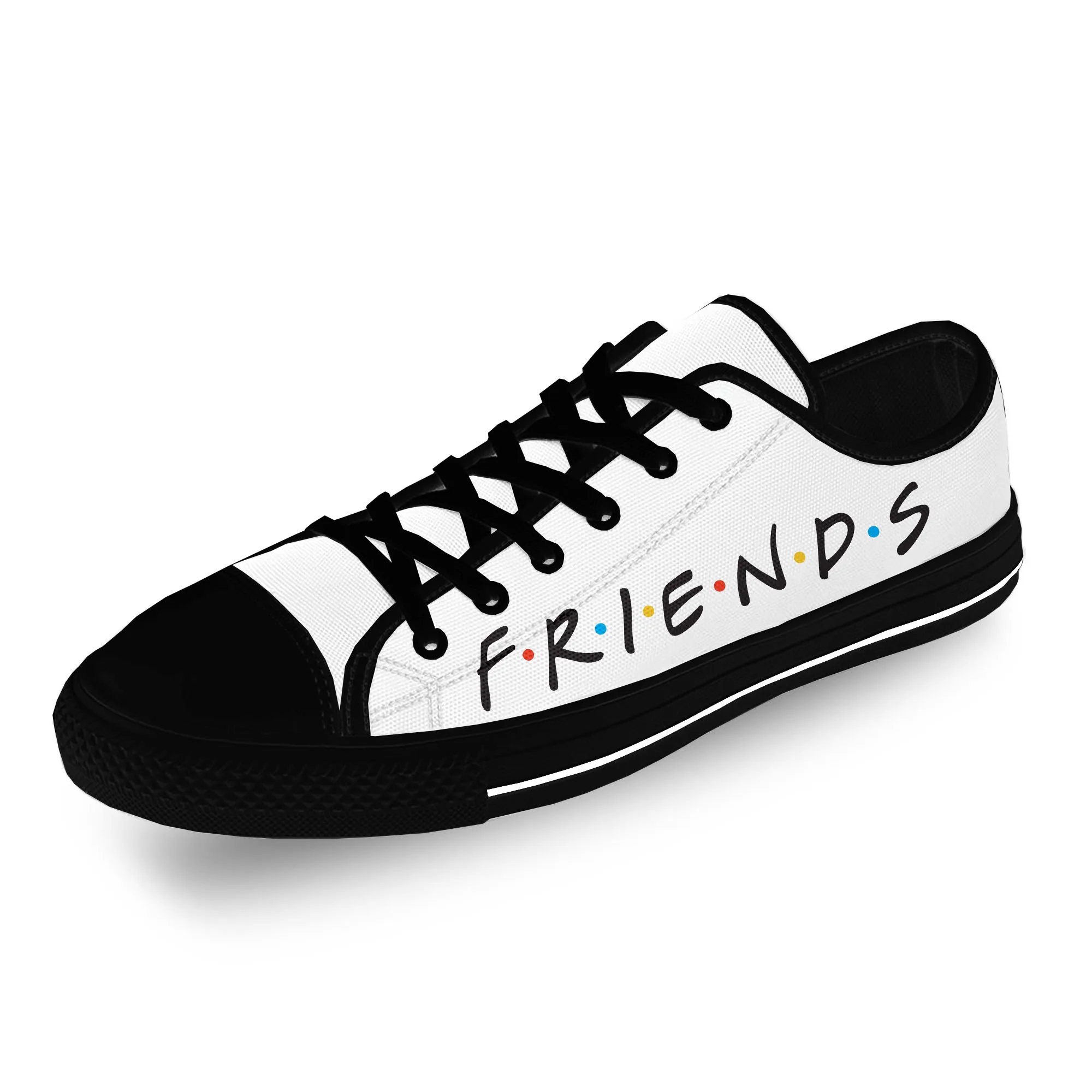 Friends TV Show Anime Cartoon Casual Cloth 3D Print Low Top Canvas Fashion Shoes Men Women Lightweight Breathable Sneakers