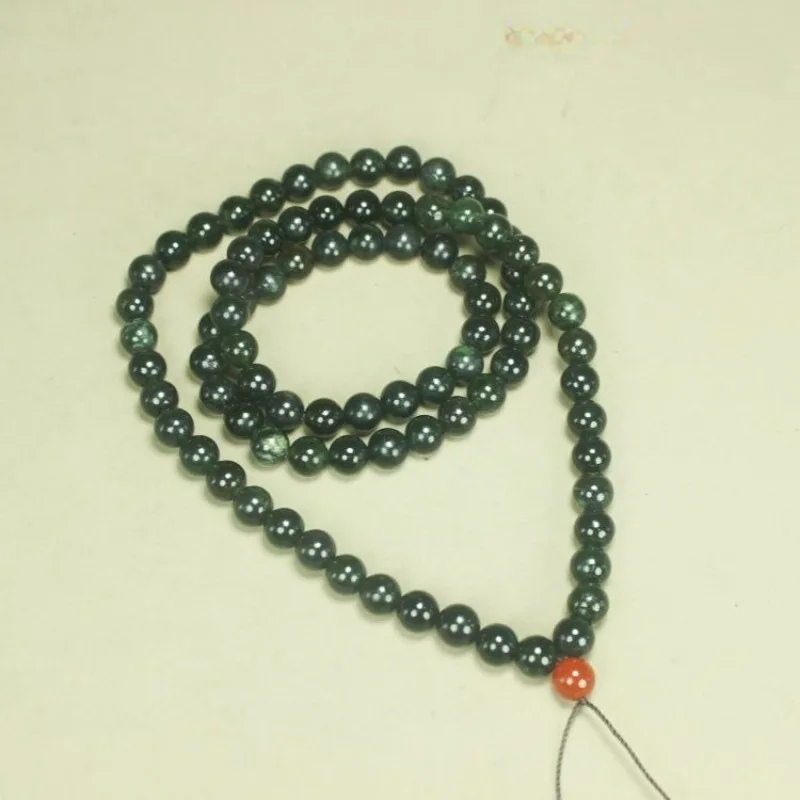 

Pure Natural High Ice Herb King Stone Dark Green Necklace Fashion Necklace Round Bead Pendant
