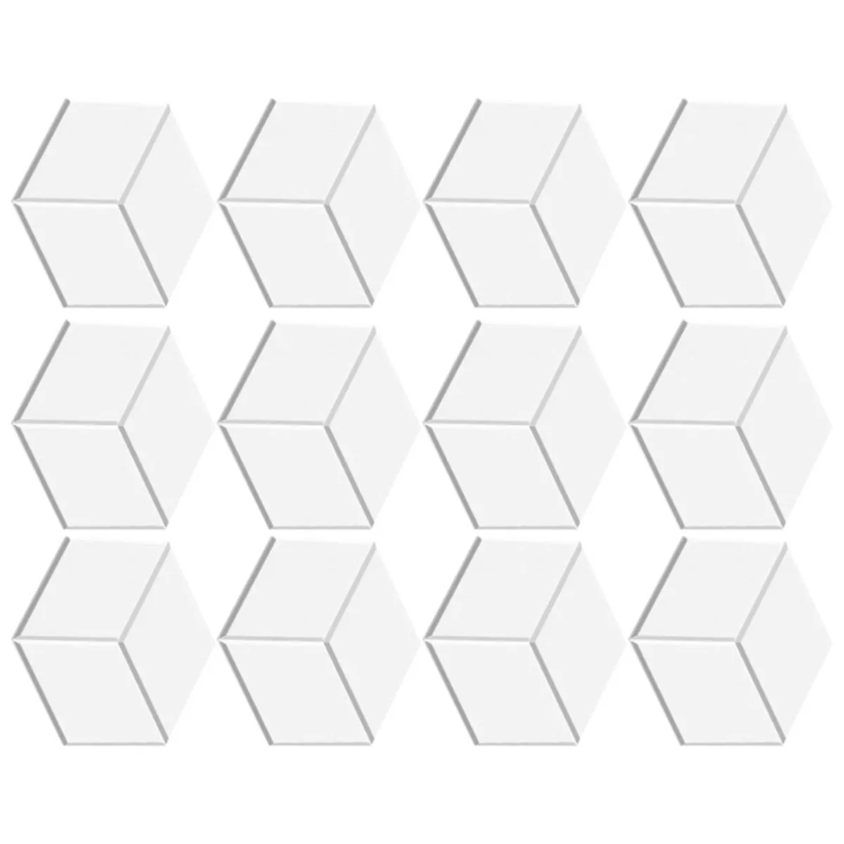 자체 접착식 음향 패널 12팩, 12x10.2x0.4인치 방음 폼 패널, 벽용 흡음 타일 흰색 G