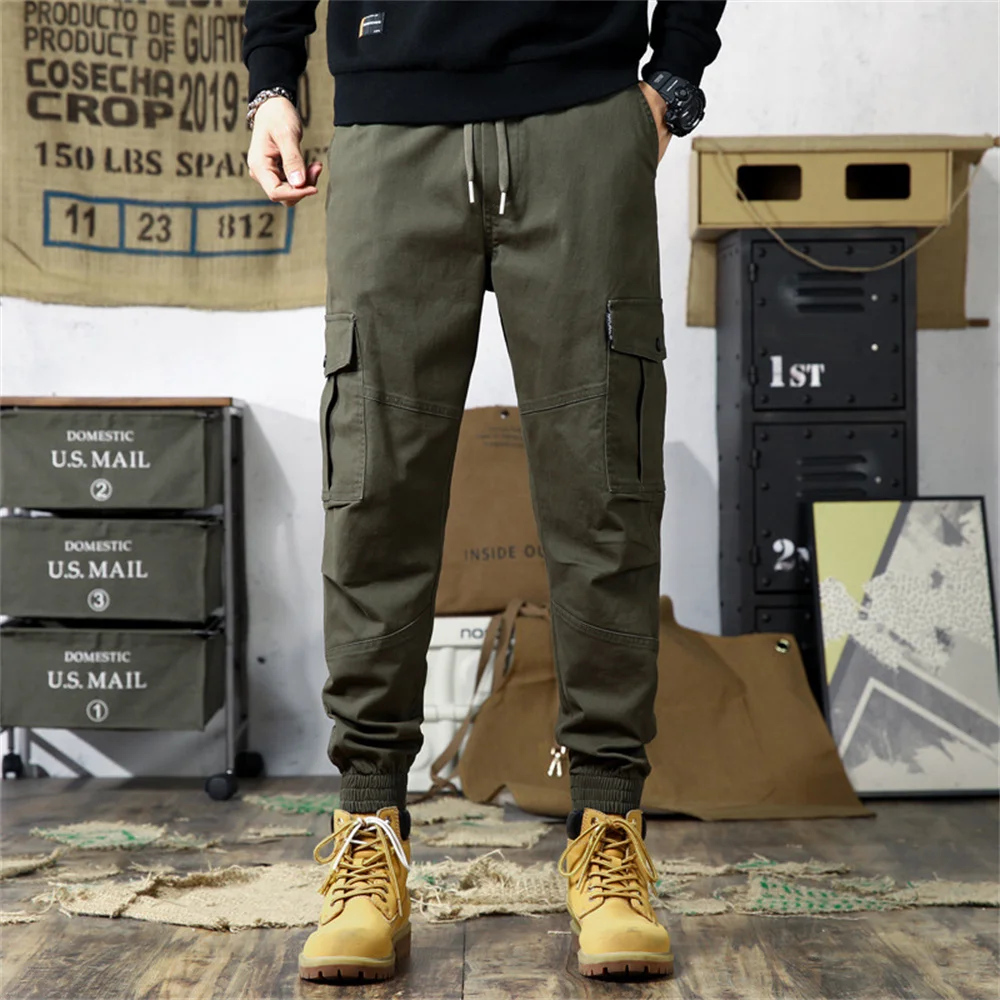 Pantalones de chándal bombachos para hombre, ropa de calle masculina, Cargo, estilo Hip Hop, informal, con bolsillos, de gran tamaño, a la moda, 2022