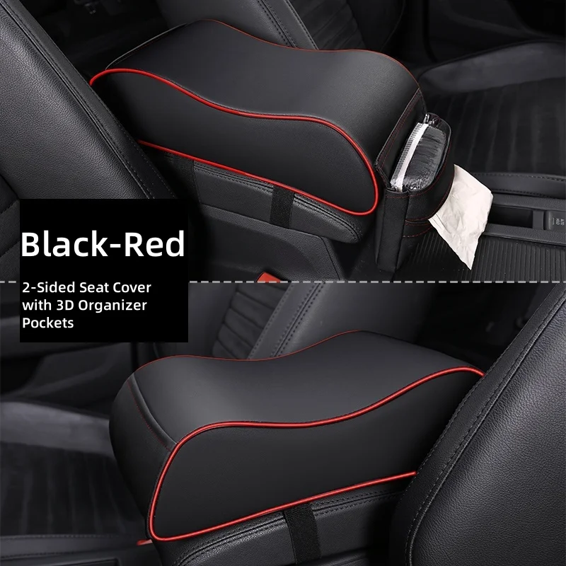 PU lederen auto armsteun middenconsole ergonomische curve vorm tissuezak opbergruimte auto-interieur geschenken