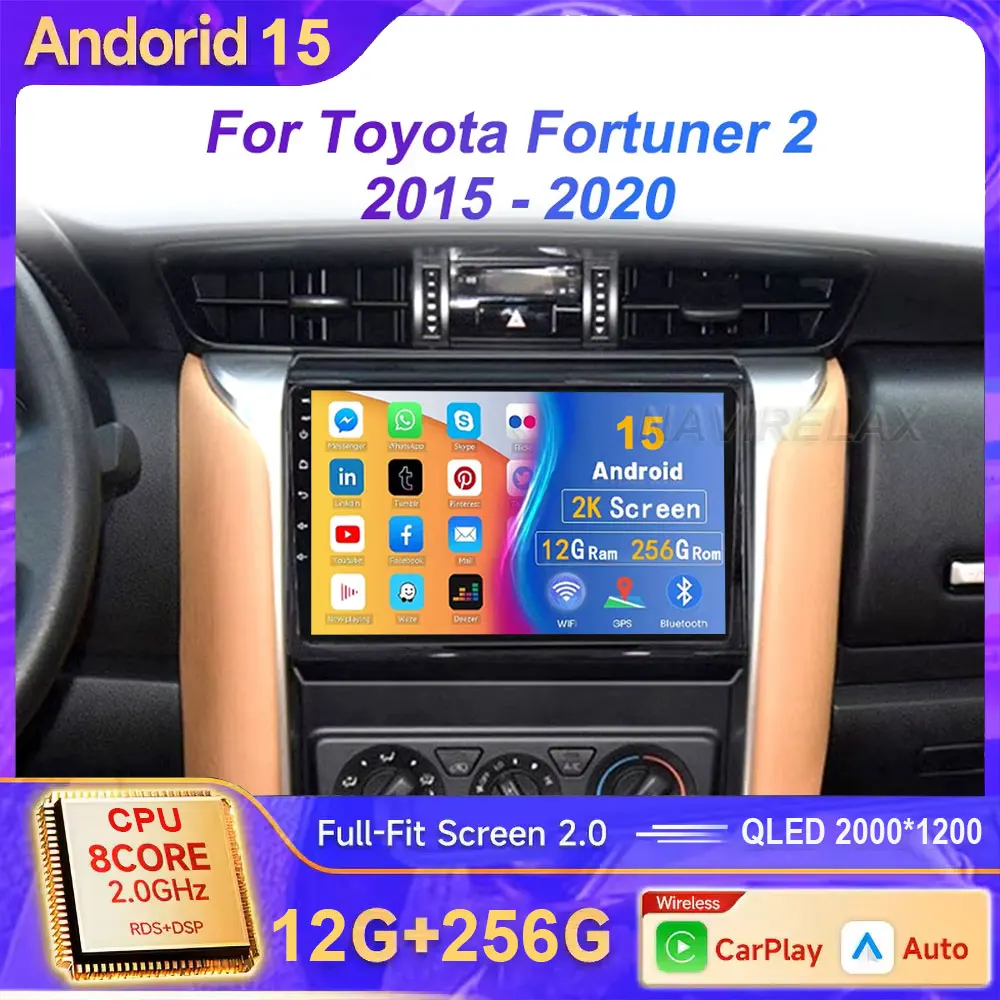 

Android 15 Car Radio For Toyota Fortuner 2 2015 2016 2017 2018 2019 2020 GPS NAVI Qualcomm BT Multimedia Stereo Video Player