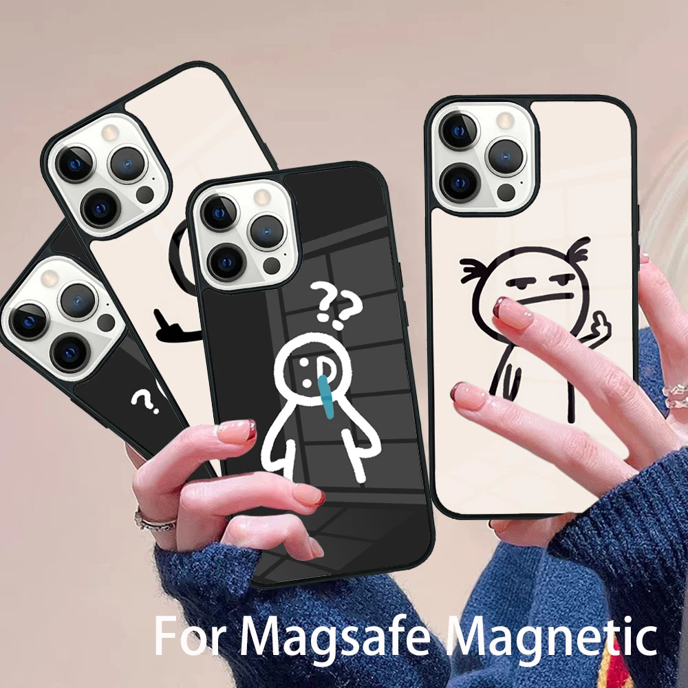 

Cartoon Pretty People Phone Case Magesafe Magnetic Wireless Charge Cover For IPhone 16 11 12 13 14 15 Pro Max Plus Mini