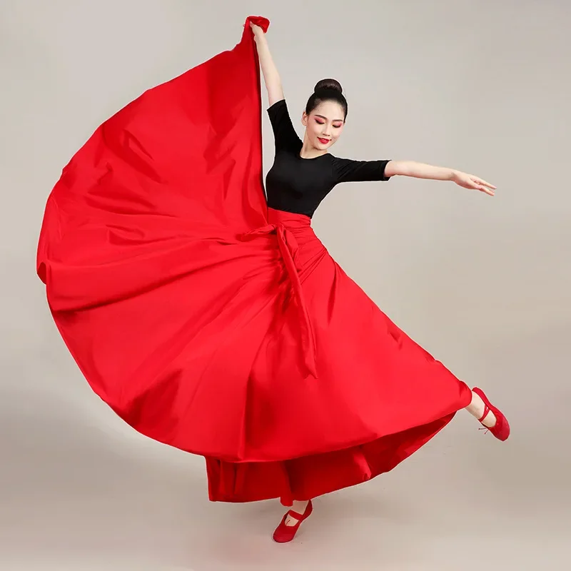 Gonna da flamenco per donna Gonna da danza spagnola Abito lungo da danza del ventre Gonna zingara con sfumatura di colore grande altalena