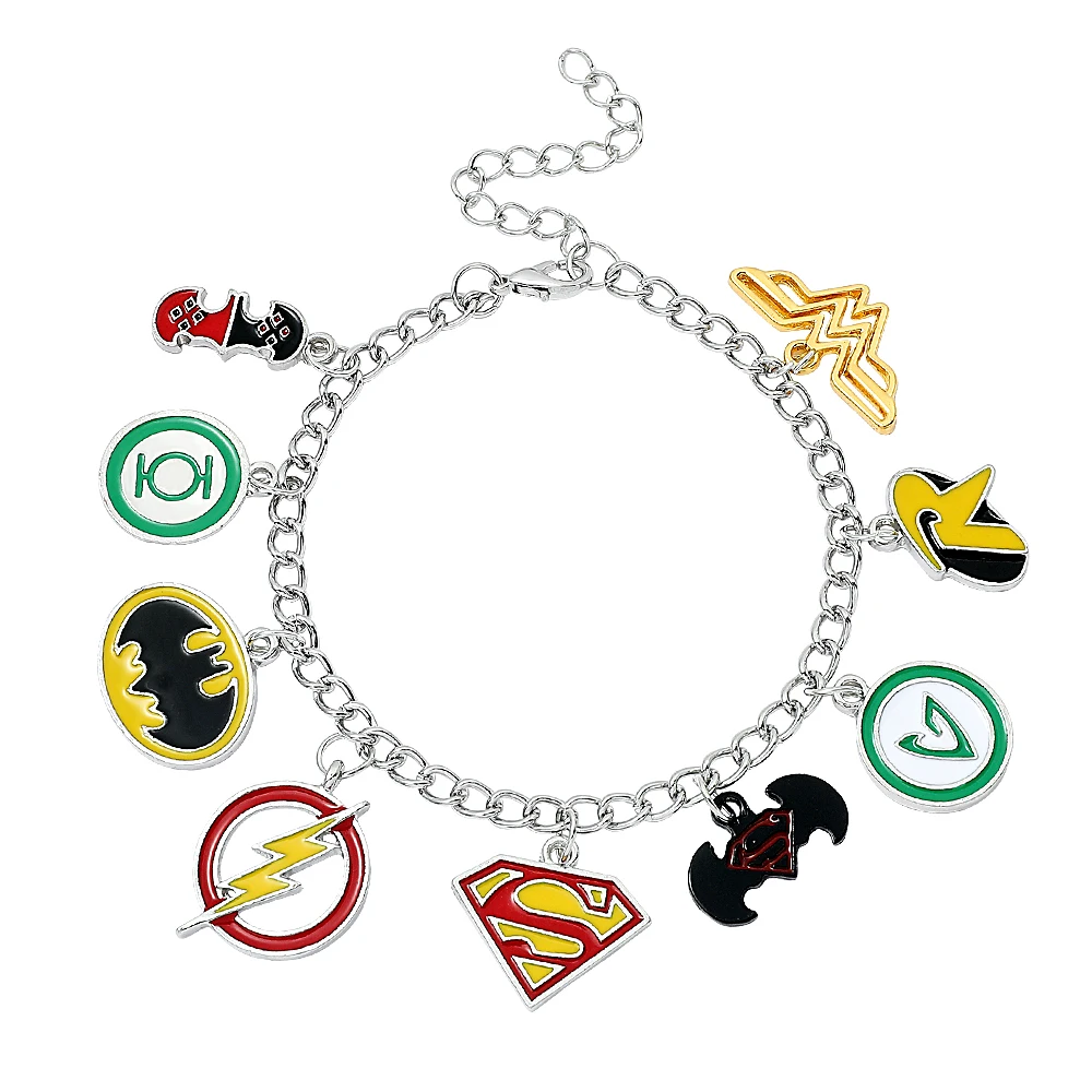 Marvel Superhero Movie Charm Bracelet Bat Beads Bracelet Man Woman Pendant Jewelry Bracelet Kids Toys Gifts for Fans