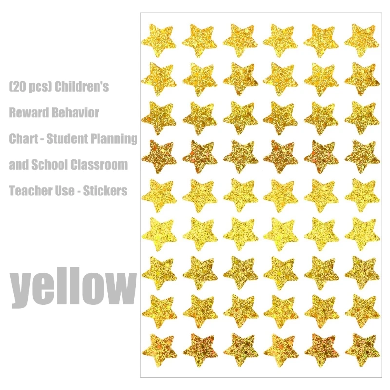 H37F Sparkling Star Sticker Children Motivational Sticker For Classroom Rewarding