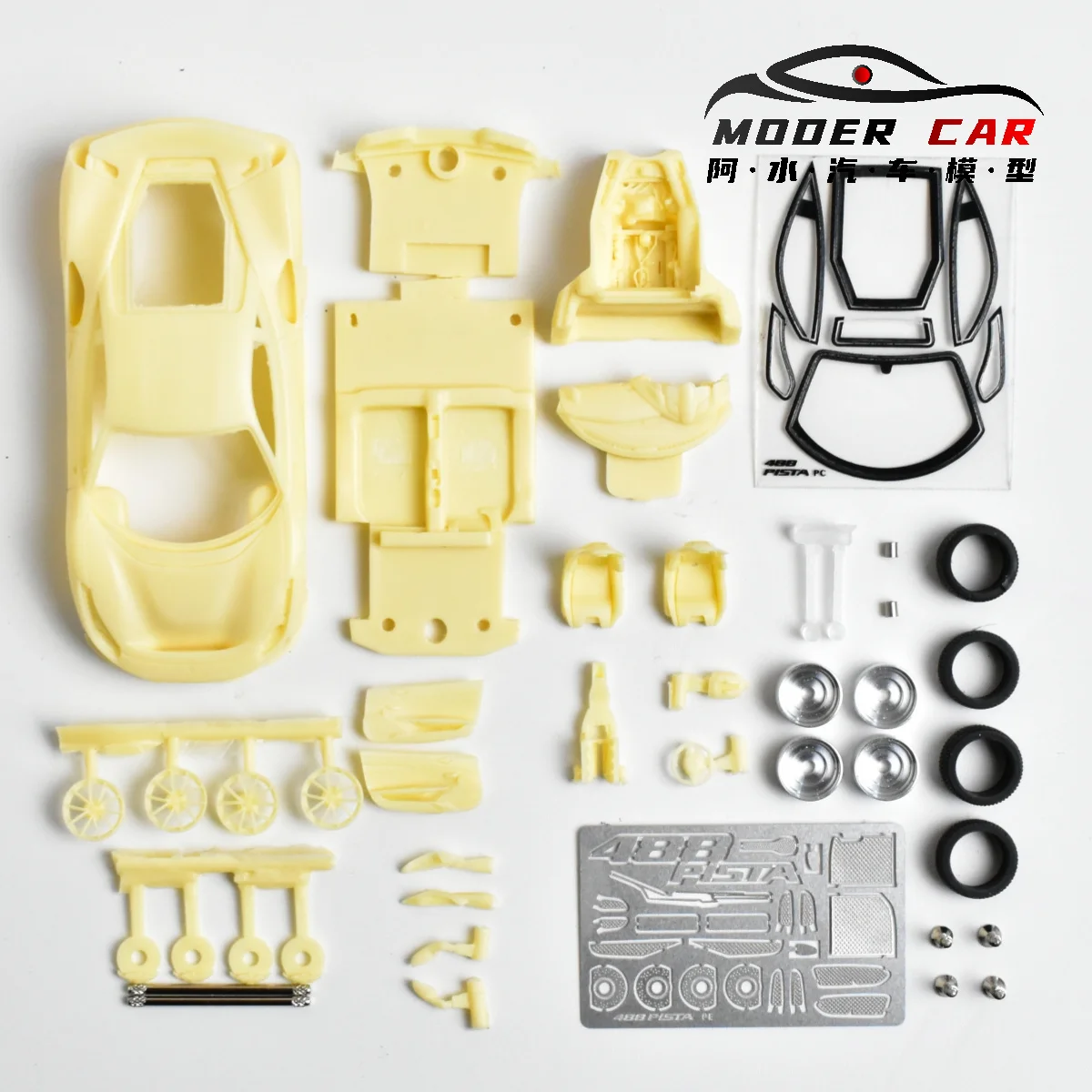 مجموعة بناء محرك 1:64 488 تجميع سيارة نموذجية مصنوعة يدويًا من الراتنج قابلة للهدايا #2