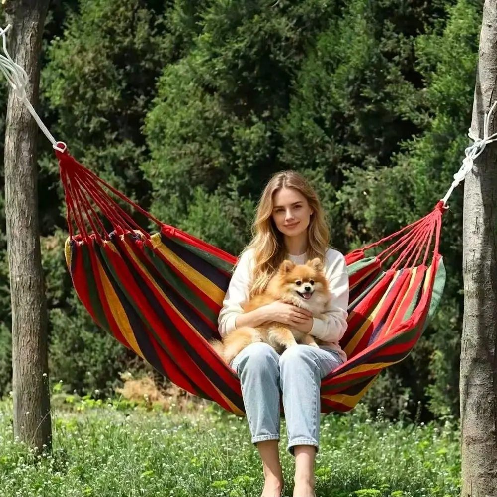 

Hammock, Heavy Duty Outdoor Hammock With Stable Design, Portable Hammock For Patio Garden Backyard, 440LBS Weight Capacity For