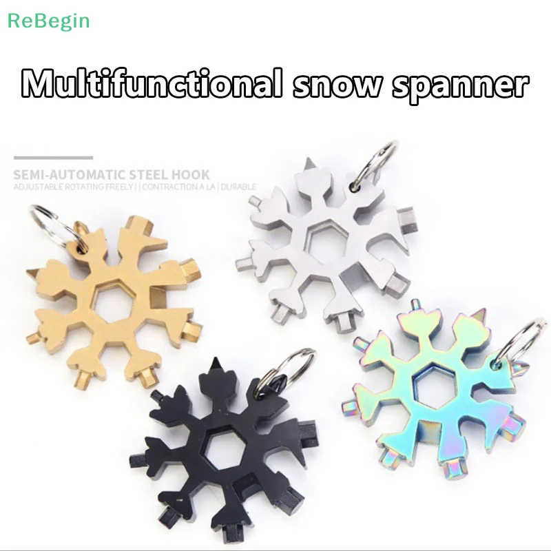 18-in-1 Stainless Steel Snowflakes Multi-tool Herramienta 18 En 1 Multifunctional Tool Copo De Nieve Llave Multiusos