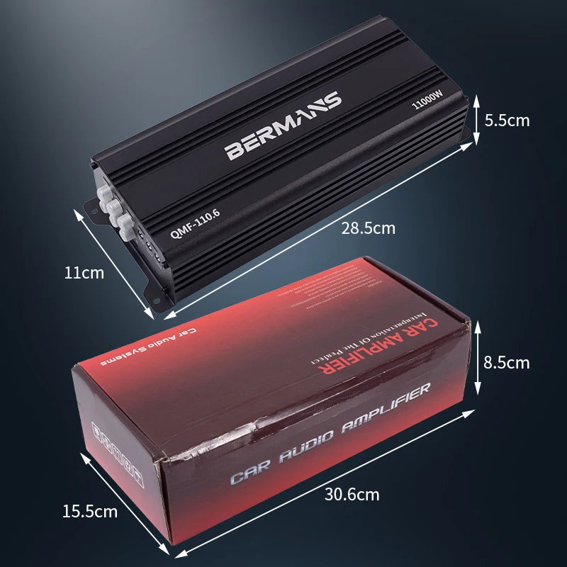 مضخم صوت للسيارة عالي الطاقة من الفئة A/B بـ 6 قنوات - بحد أقصى 11000 وات، تصميم أنيق، تبديد حرارة ثابت، مخرج طويل الأمد #2