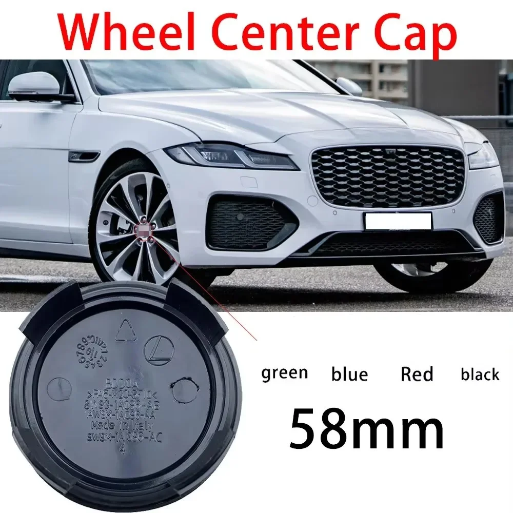 4pcs 58mm Car Wheel Center Hub Cap Badge Emblem Decal Wheel F- Cover For Jaguar XELTYPE XF XJL XK XE XJ XJS