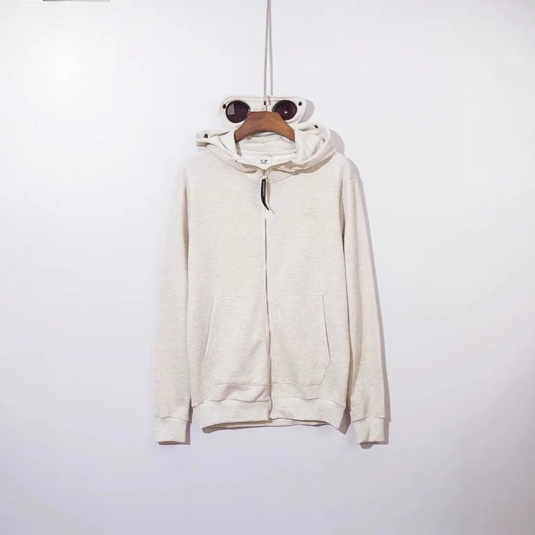 Cross-Border CP New Autumn Embroidered Logo Open Cardigan Zipper Glasses Hoodie Unisex Casual Loose Fit Sweatshirt Jacket
