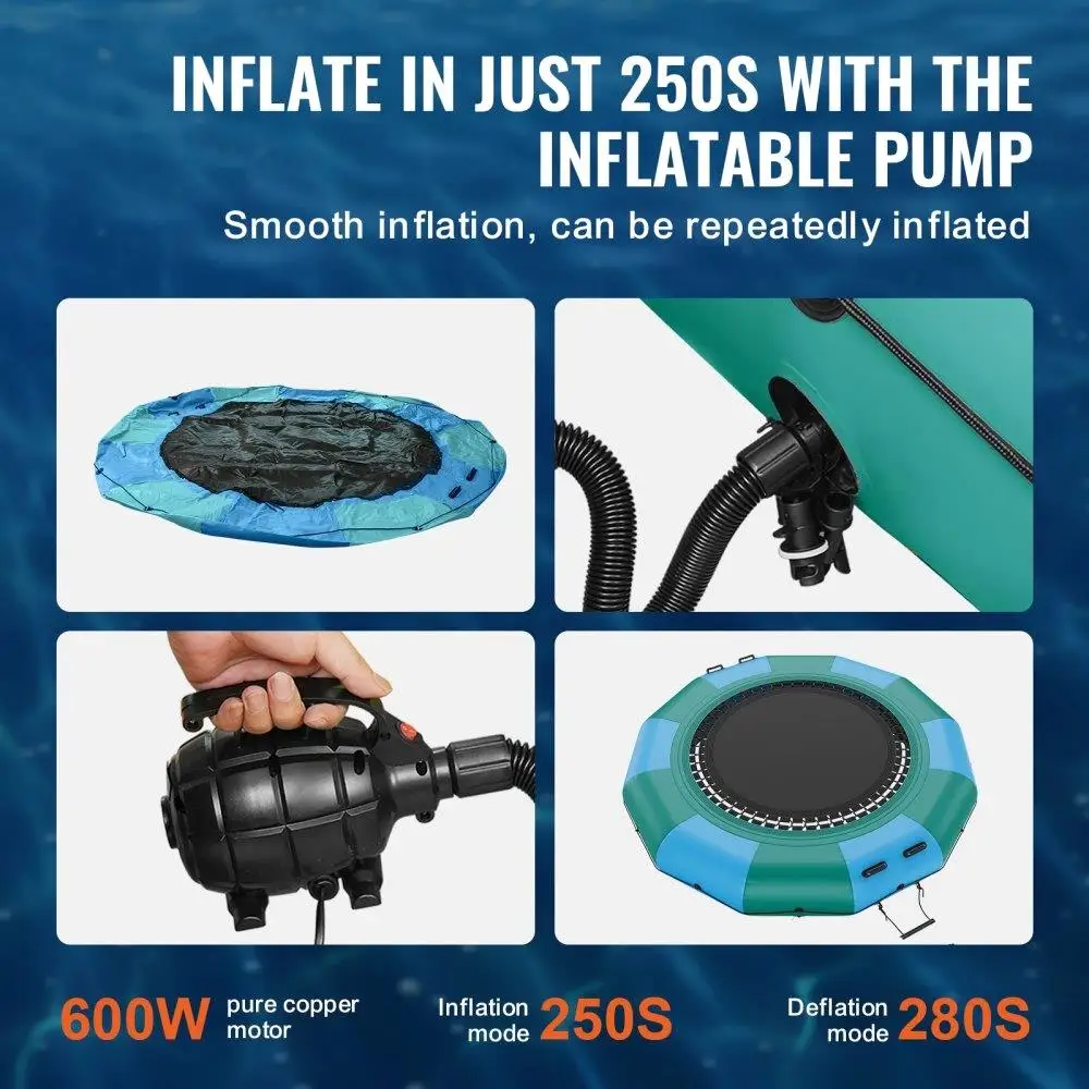 บันไดปั๊มไฟฟ้าสำหรับเด็กและผู้ใหญ่12ft เด้งน้ำแบบเป่าลมสำหรับสระว่ายน้ำทะเลสาบ