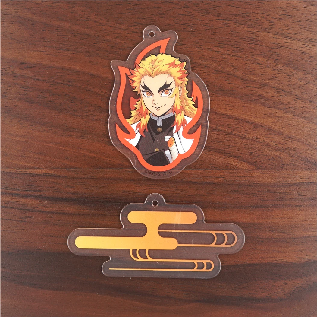 Demon Slayer Anime Kamado Tanjirou Zenitsu Tomioka Giyuu Kochou Shinobu Rengoku Kyoujurou Acrylic Keychain Ornament Toys