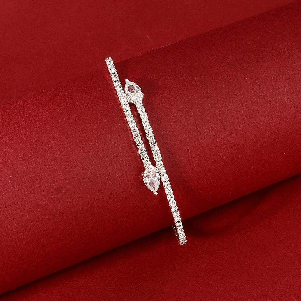Miallo Fashion Rhinestone Bracelets for Women Silver Color Bangle Shining Luxury Trendy Ladies Girls Bracelet Jewelry Gifts 2026