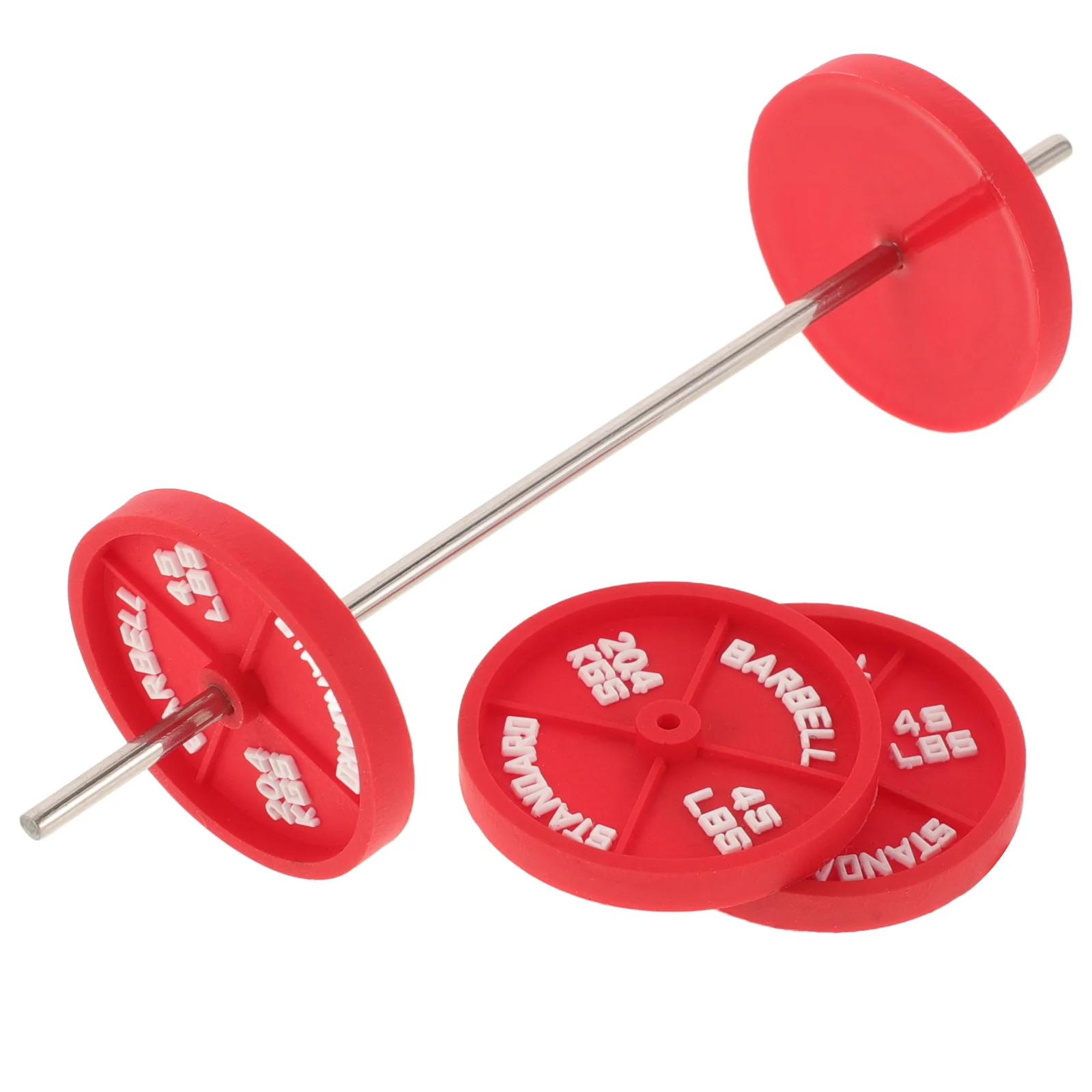 Barbell Mini Fitness Model Room Cute Models Furniture Decoration Equipment Weights Red