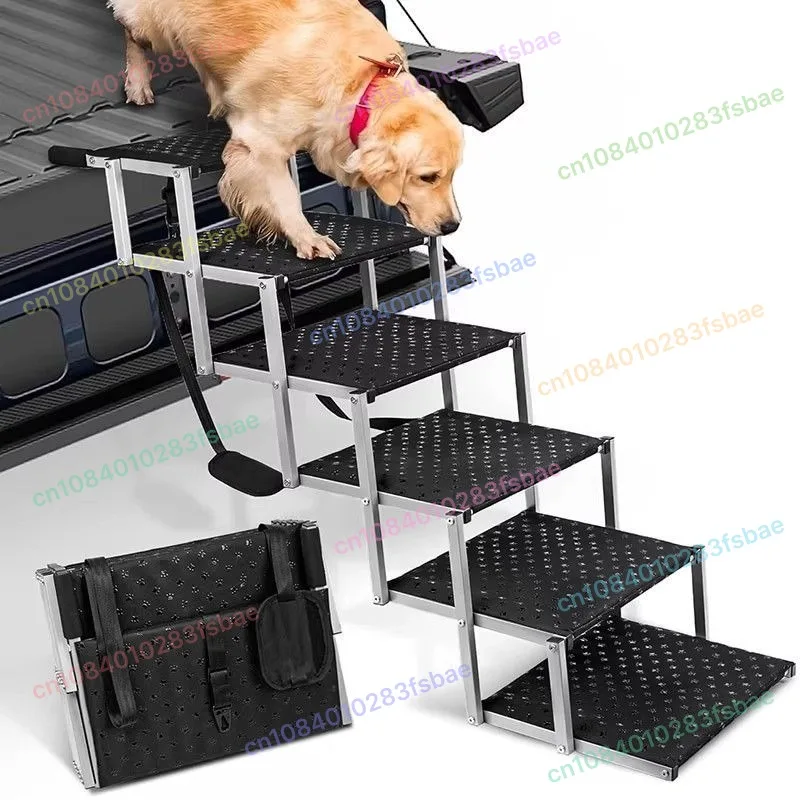 

Pet stairs dog getting on and off ladder large dog slope steps non-slip plastic folding car climbing ladder