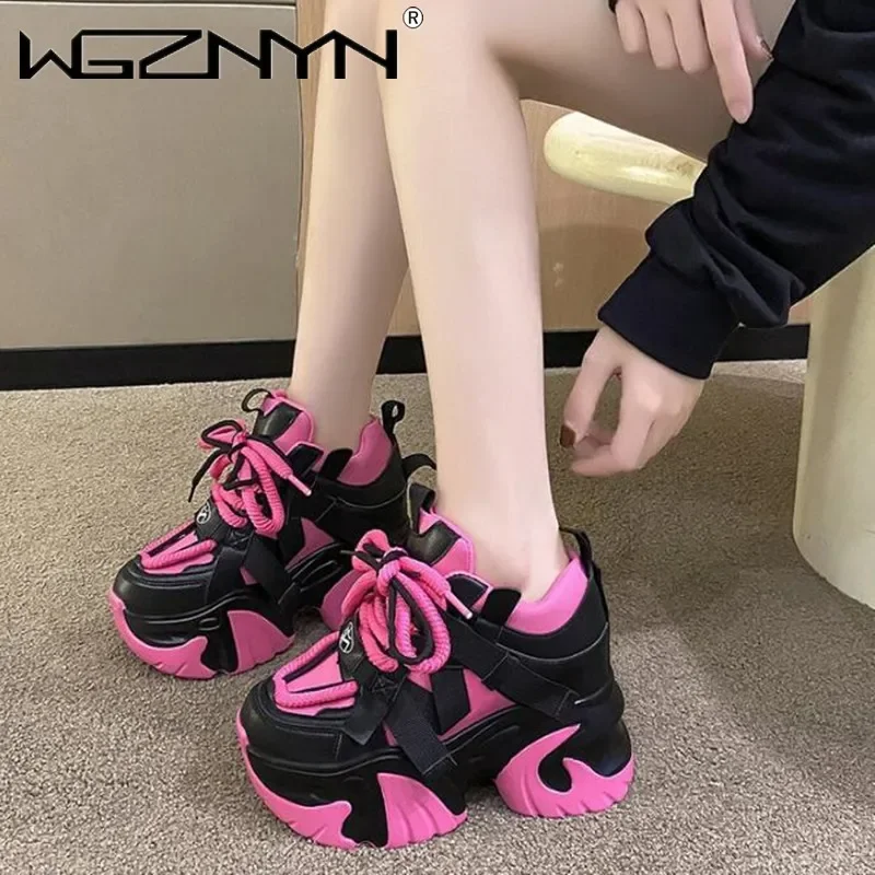 Women Sneakers Luxury Shoes 2024 Fashion Tennis Female Platform Woman-shoes Designer Trainers Thick Sole New Casual Lace-Up Shoe