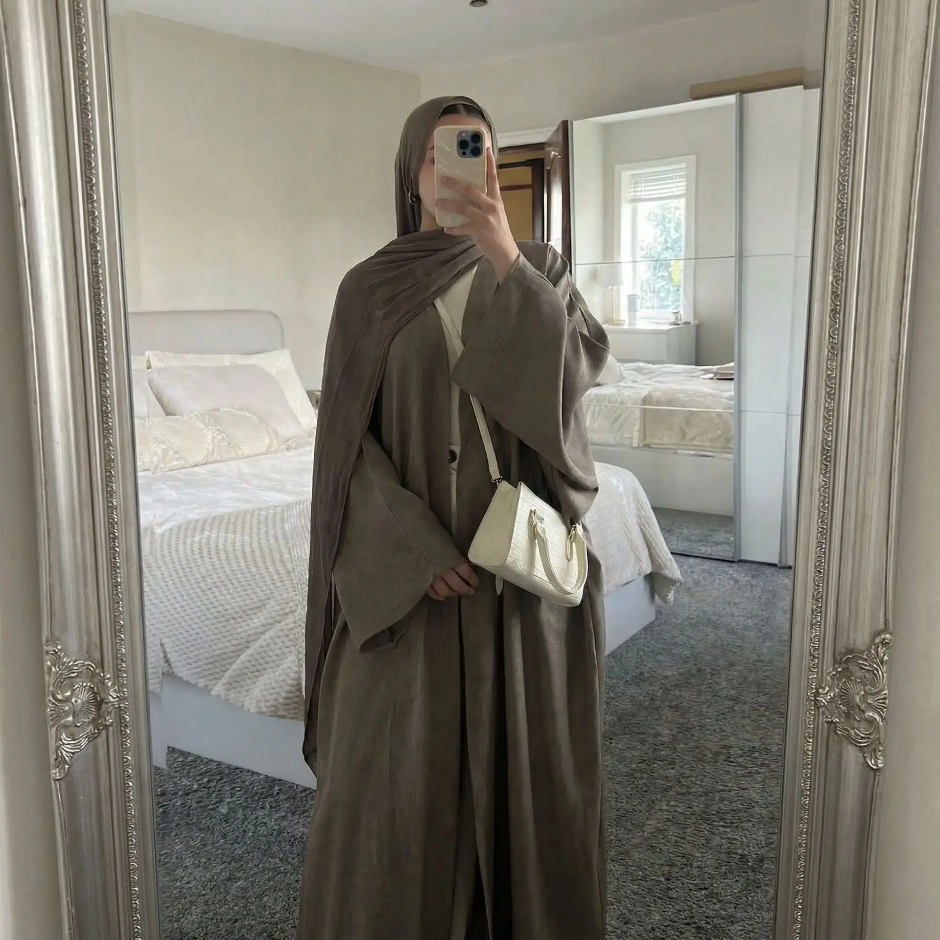 عيد دبي عباية تركيا قفطان رمضان المرأة المسلمة فستان ماكسي كيمونو سترة الإسلام جلابية كيبيا قفطان ماروكين فام رداء