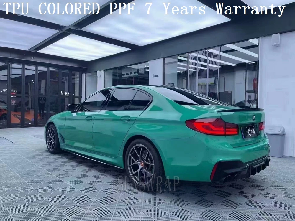Self-Healing TPU PPF Crystal Retro Green - Wet Application for Car, Yacht, Airplane |Eco-Friendly Paint Protecttion Film 5x52ft