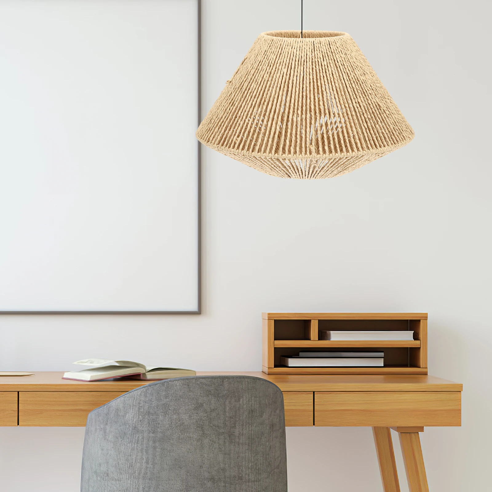 

Винтажный абажур в деревенском стиле, тканая бумажная веревка, светильник для дома, ресторана, декор чайной комнаты, прочный потолочный абажур для люстры