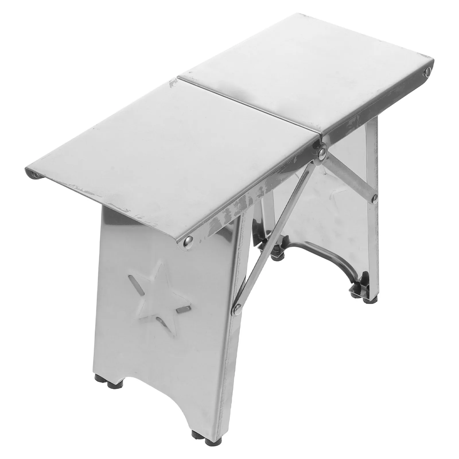 

Stainless Steel Folding Stool Portable Lightweight Compact Load Capacity 220Lbs Outdoor Camping Hiking Travel Foldable Seating