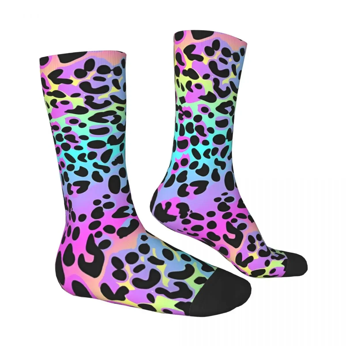 Neon Leopard Print Pattern Unisex Winter Socks Hiking Happy Socks street style Crazy Sock