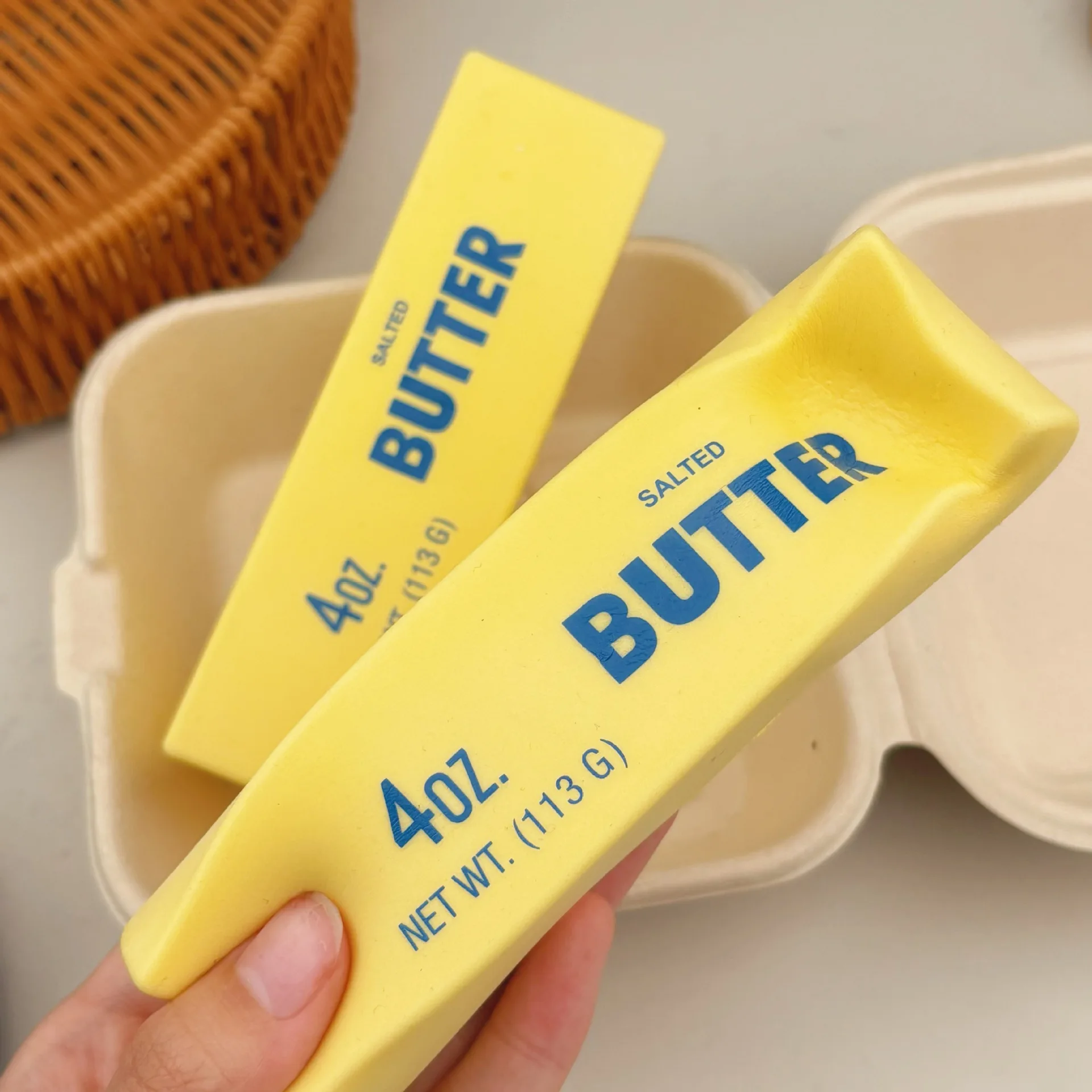 3-Piece/2-Piece/1-Piece Set of Ultra-Soft Butter-Shaped Slow-Rebound Sensory Toys, Sticky Butter Stick Squeeze Toys, Realistic F