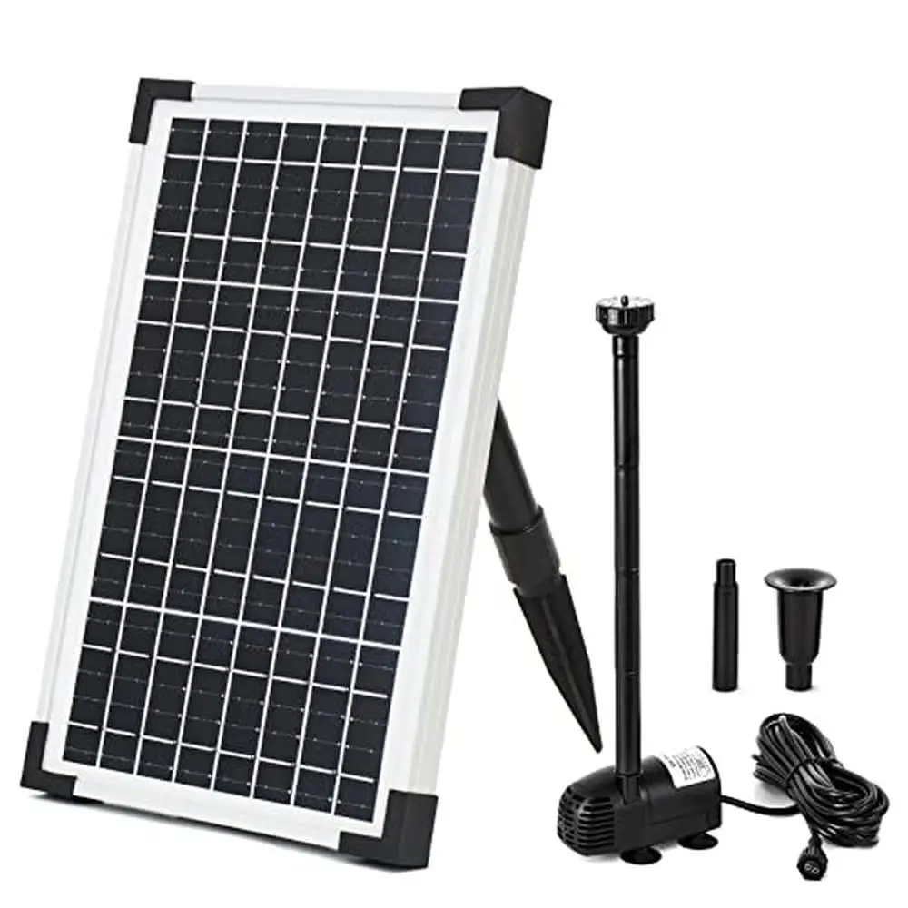 Solar Water Fountain Pump Kit 12W 196 GPH Panel Submersible Garden Pond Decoration