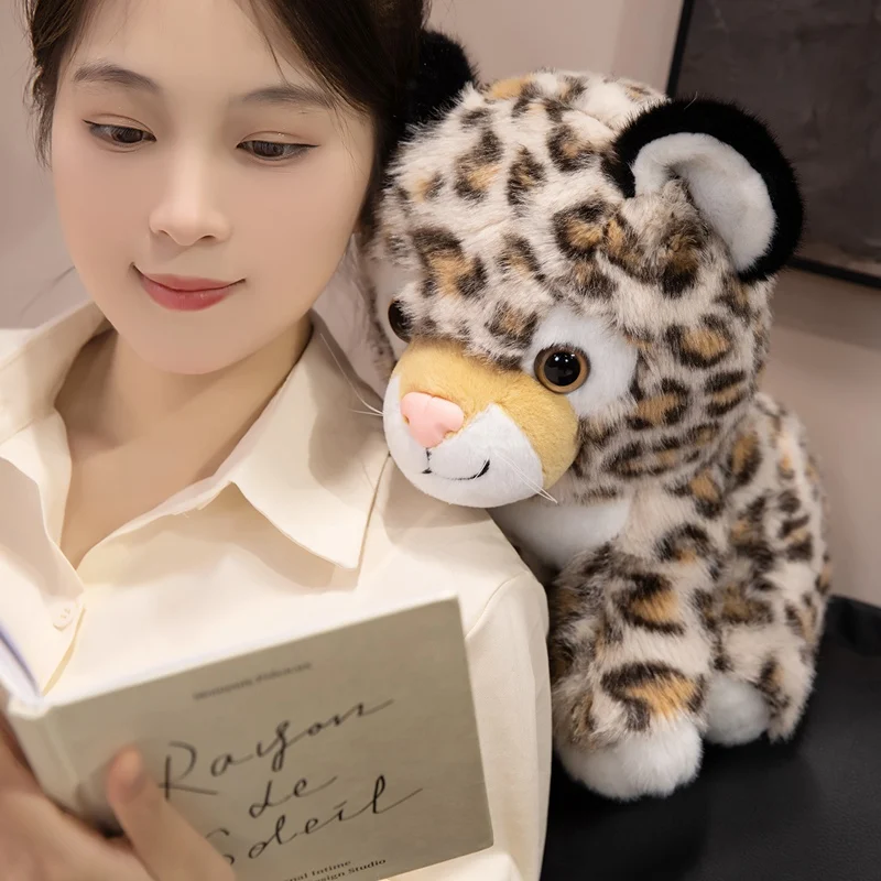 24/30CM Zittend Luipaard Knuffels Zacht Knuffeldier Pop Simulatie Kleine Luipaard Knuffel Speelgoed Leuke Cadeaus