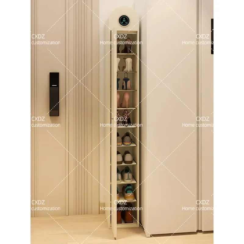 2026 New Sterilized Shoe Cabinet Ultra Narrow Wall Mounted Steel Storage Rack for Home Entrance Doorway Crack Space Organizer