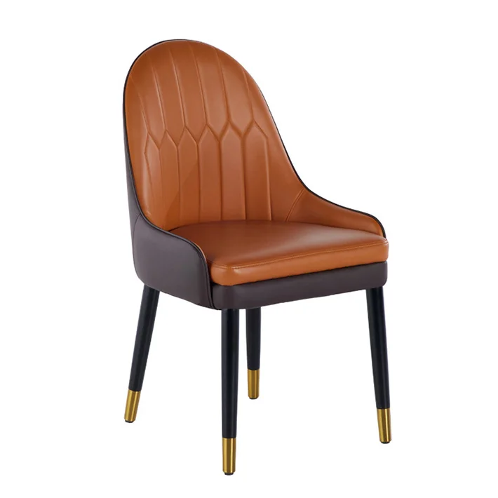 

Современные обеденные стулья с металлическим каркасом, кожаной обивкой и велюровой отделкой в скандинавском стиле