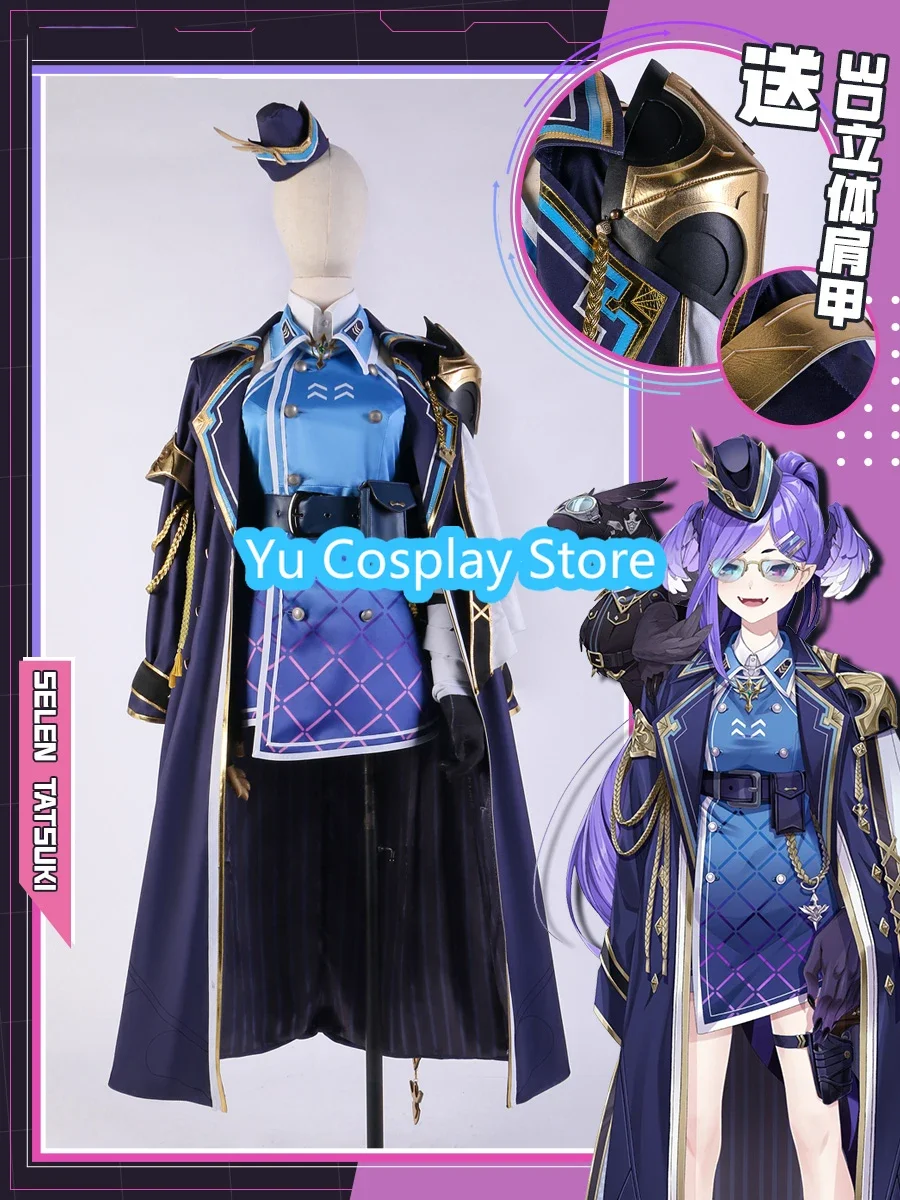 Vtuber Cosplay Dress Selen Tatsuki Cosplay Costume Fancy Party Suit Halloween Uniforms Anime Clothing Custom Made