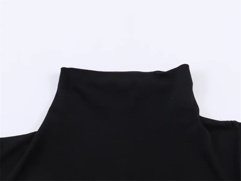 Women's Top 2026 Spring New Style Black Short-Sleeve High-Neck Asymmetrical Pleated Decorative Top Elegant and Stylish Personal image 3
