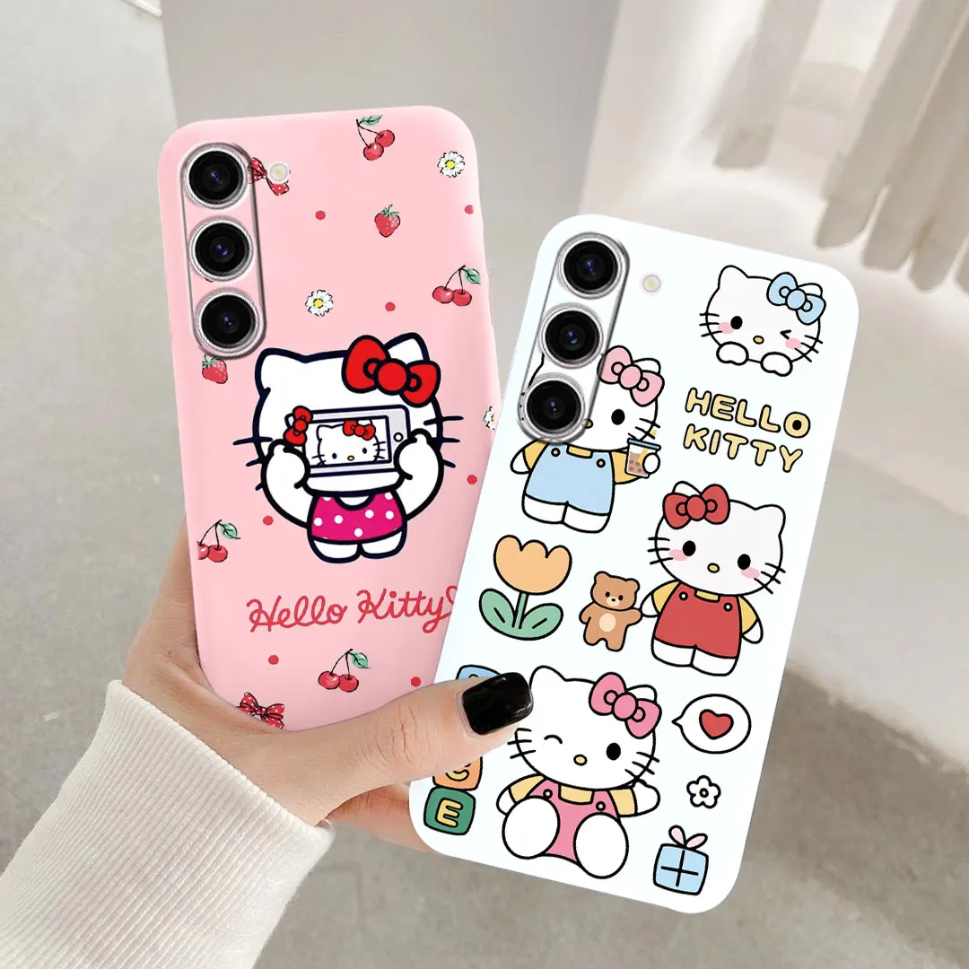 เคสโทรศัพท์ลายการ์ตูน Kuromi Kitty Cinnamoroll น่ารักสำหรับ Samsung S22 S21 S23 S24 S24 FE + S23 + S22 + S21 + PLUS ฝาซิลิโคนพิเศษ