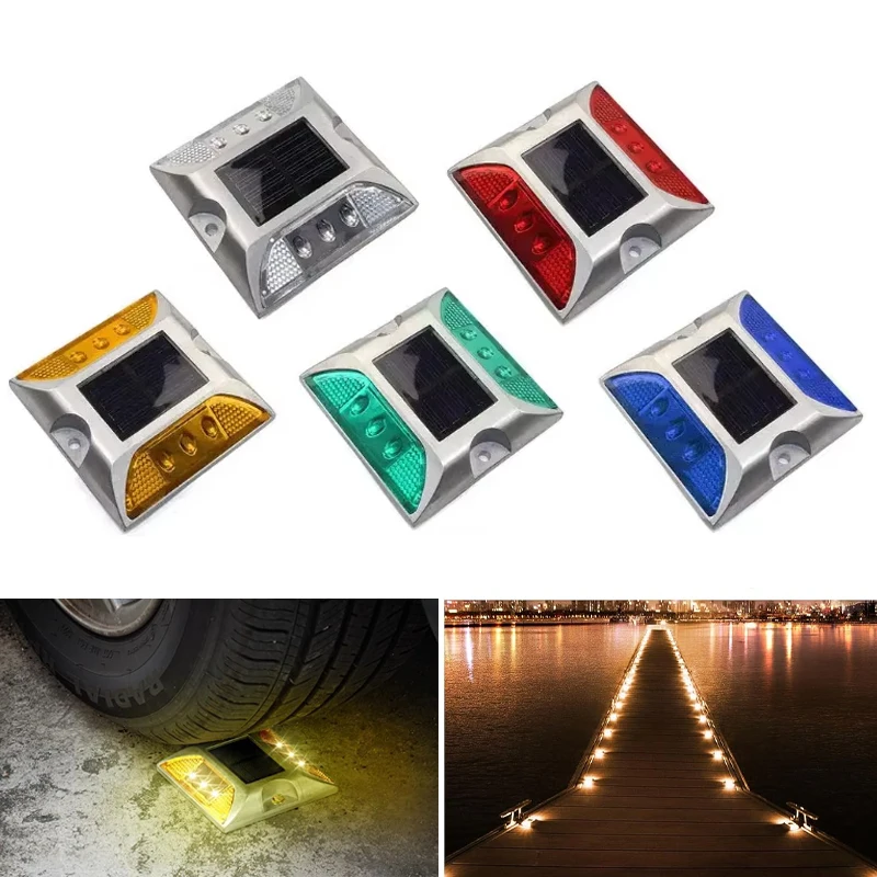 

Solar LED Power Ground Marker Lights Waterproof Driveway Road Highway Spike Lamp Outdoor Garden Flash Warning Pathway Light