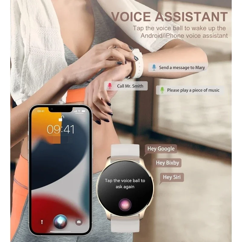 Reloj inteligente Xiaomi (responder/compensar llamadas), rastreador de ejercicios para teléfonos Android e iOS Reloj inteligente resistente al agua con HD completo de 1,32"