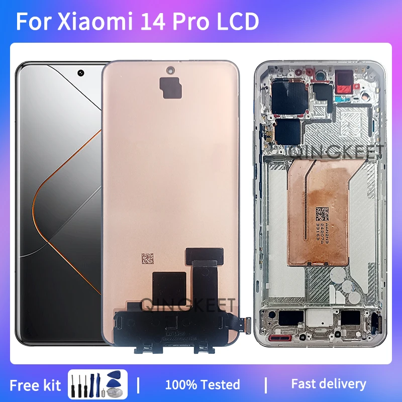 

6.36"NEW For Xiaomi 14 Pro LCD 23116PN5BC Display Touch Screen Digitizer Assembly For Xiaomi 14 Pro 23116PN5BC LCD With Frame