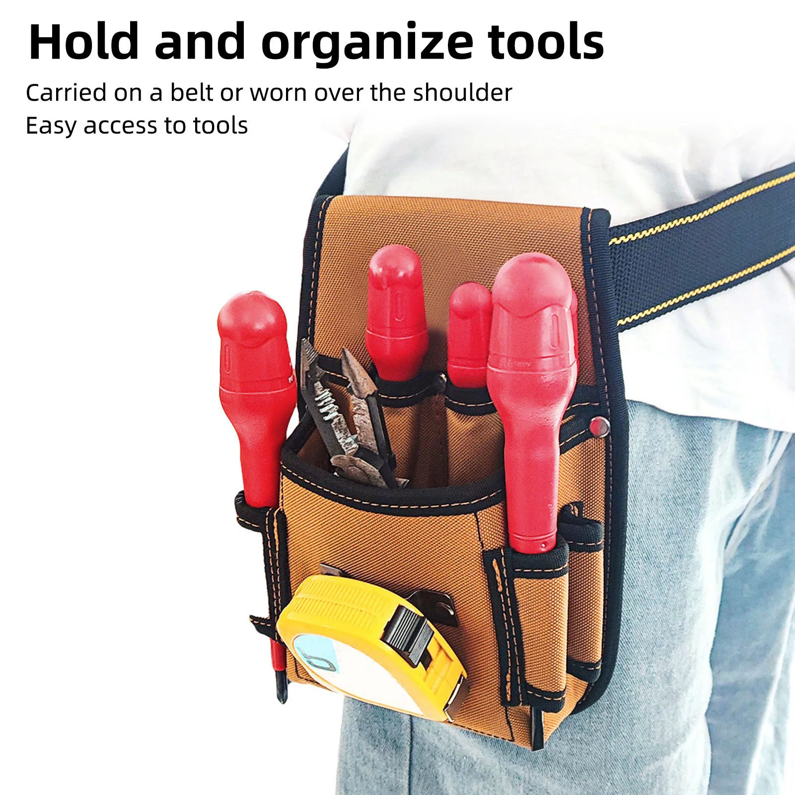 Electrician Tool Pouch Electrician Tool Pouch Bag Carpenters Professional Riveted Reinforcement Organizer Tool Holder T1006