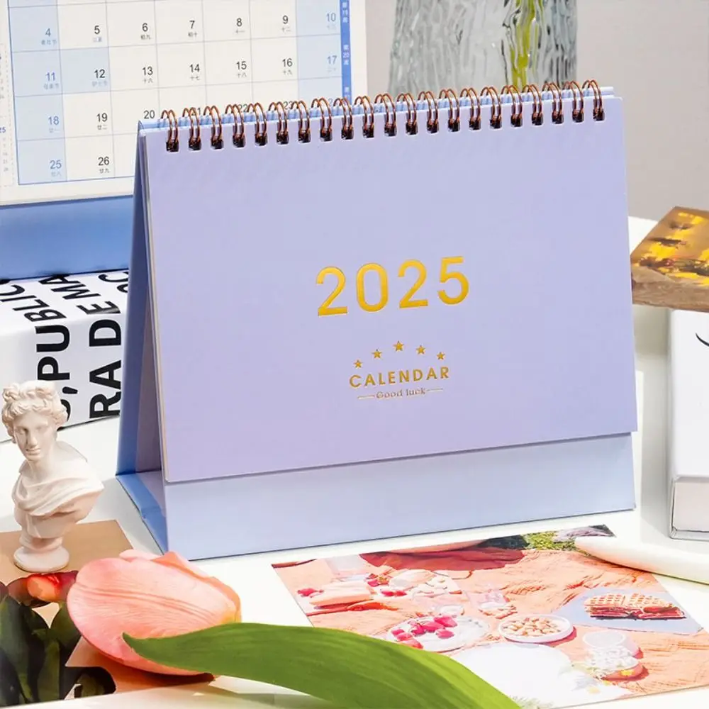 INS Spiral 2025 Desk Calendar Standing Flip Table Desktop Calendar Planning Schedule Agenda Organizer Gifts