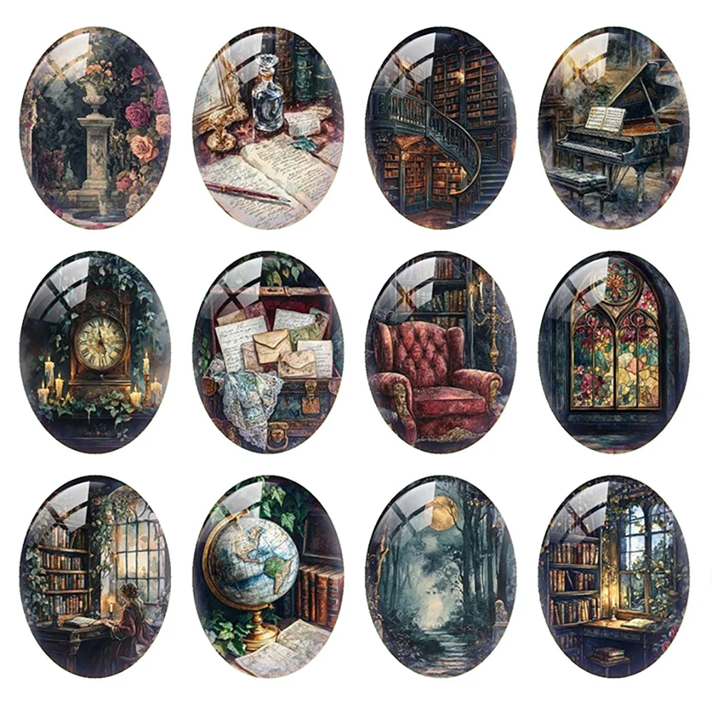 

10 шт./лот, книги «Любовь читать», кабинет, библиотека, книжная полка, овальная фотостекло, кабошон с плоской задней частью, демонстрационная камея, изготовление ювелирных изделий своими руками