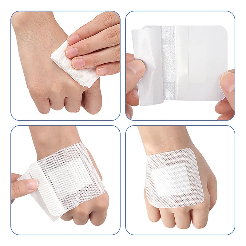 5Pcs Large Size Hypoallergenic Non-woven Medical Adhesive Plaster Wound Dressing Band-Aids First Aid Bandage