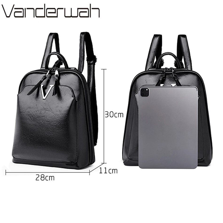 Luxury Leather 4 In 1 Backpacks Vintage Women 2022 Shoulder Crossbody Bookbags High Quality Ladies Handbags and Purses Large Sac