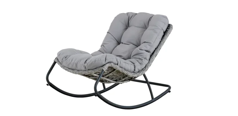gw-Modern Garden Rattan Rocking Chair Popular Indoor/Outdoor Recliner For Patio Bed Room Living Room Use