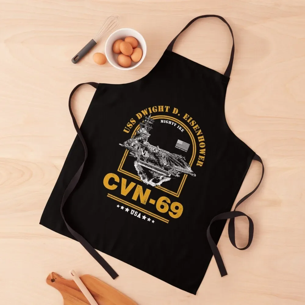 

Cvn-69 Uss Dwight D Eisenhower Apron Camping Kitchen And Home Items Apron