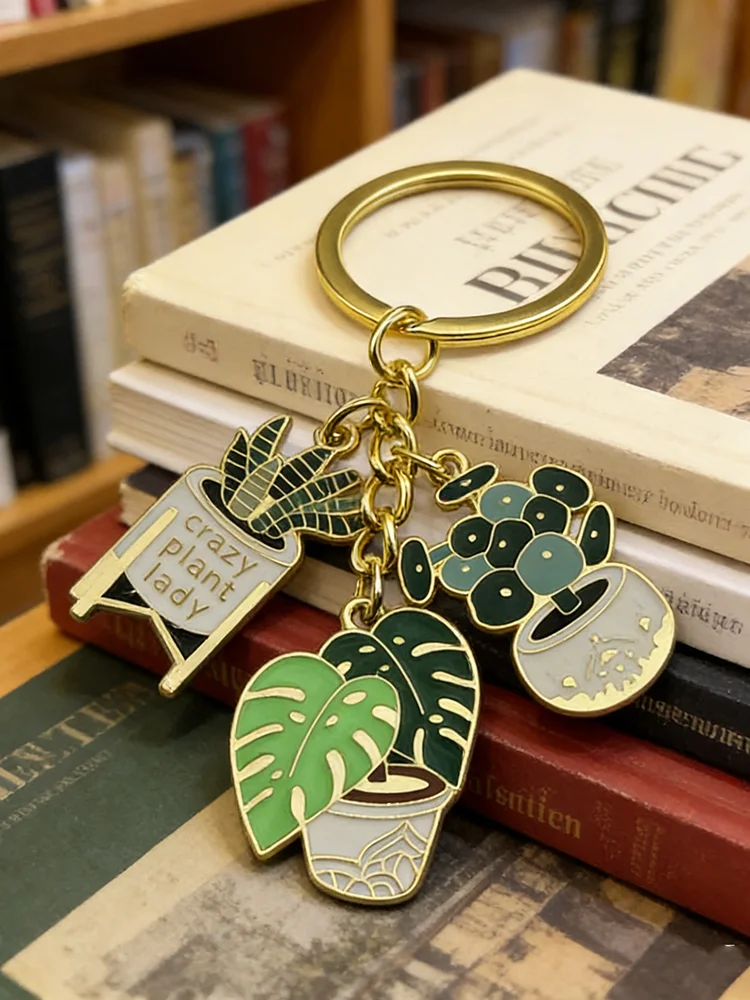 Verrückte Pflanzengirl-Schlüsselanhänger: Monstera-Sukkulenten-Anhänger als Geschenk für Pflanzenliebhaber, Pflanzenmama-Taschenaccessoire – Detail 3