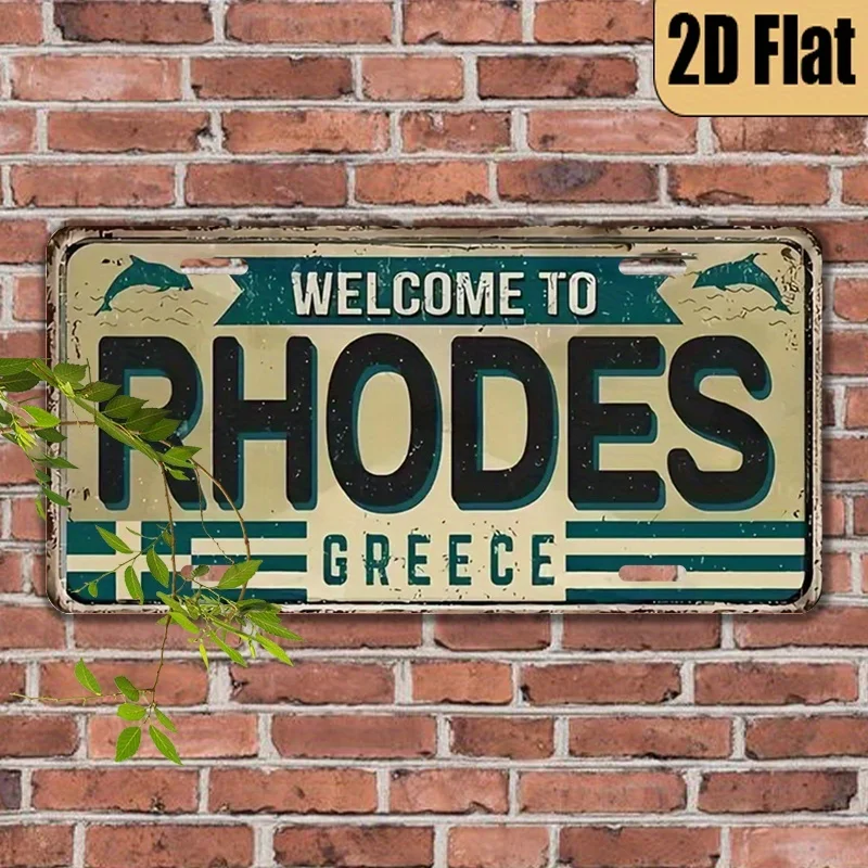 1pc, 2D FLAT, for Decoration Only, Retro Style Aluminum License Plate 