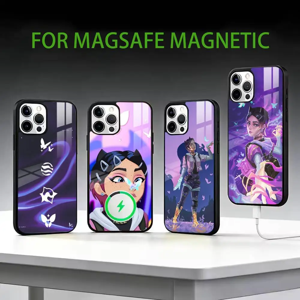 Popular V-Valorant C-Clove  Phone Case For iPhone17,16,15,14,13,12,11 Plus,Pro Max Magnetic For Magsafe Wireless Charging