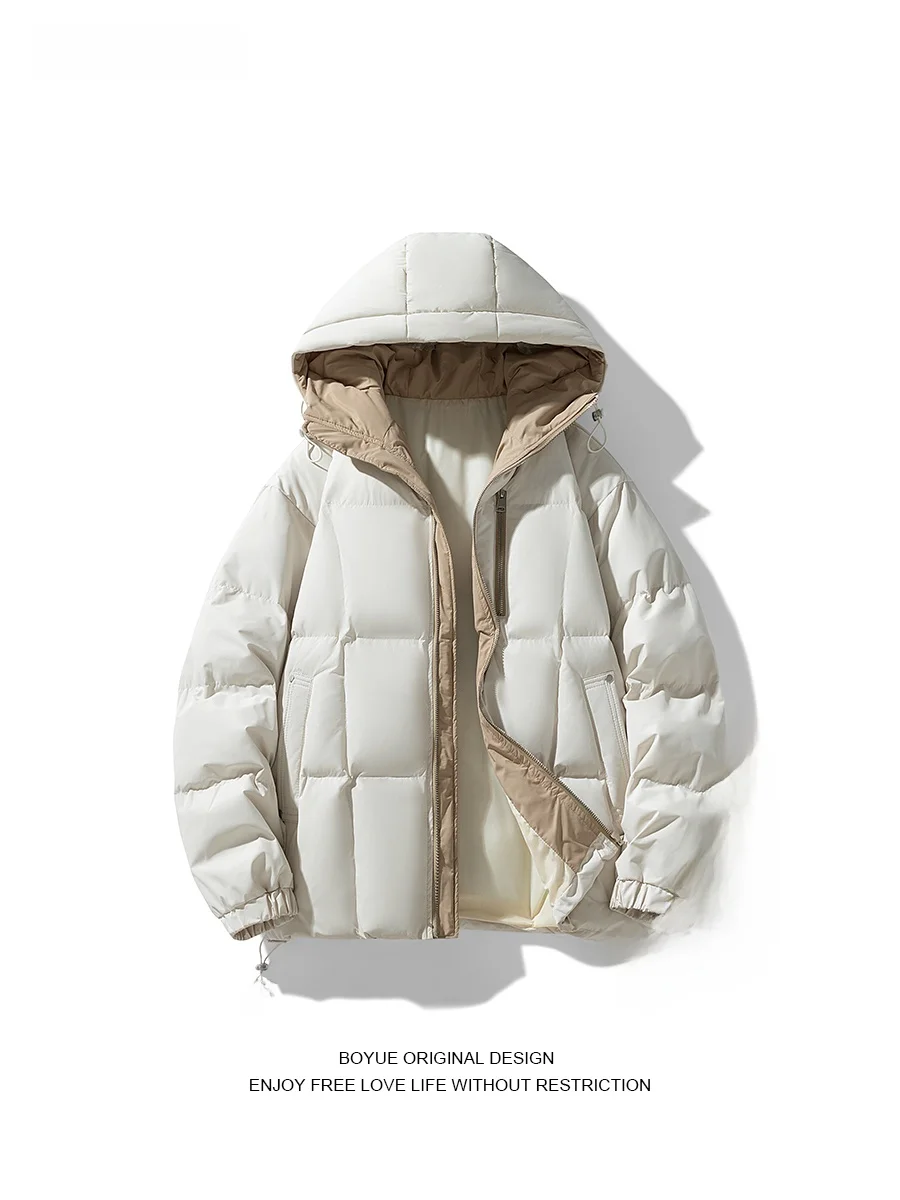 

Куртка Boyue большого размера с капюшоном, легкая, для активного отдыха, повседневная, с наполнителем из полиэфирного волокна, молодежная, модная зимняя куртка для мужчин и женщин